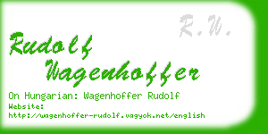 rudolf wagenhoffer business card